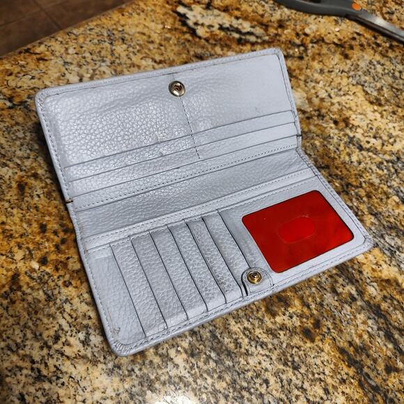 Dooney Bourke Light Blue Leather Wallet with Zipper - Picture 2 of 9